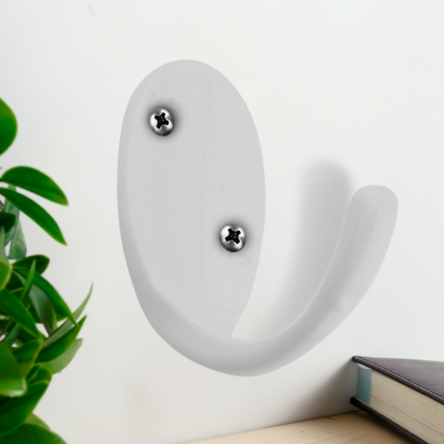 Крючок мебельный Trodos "ZY-205" 1-рожковый, сплав ЦАМ, белый