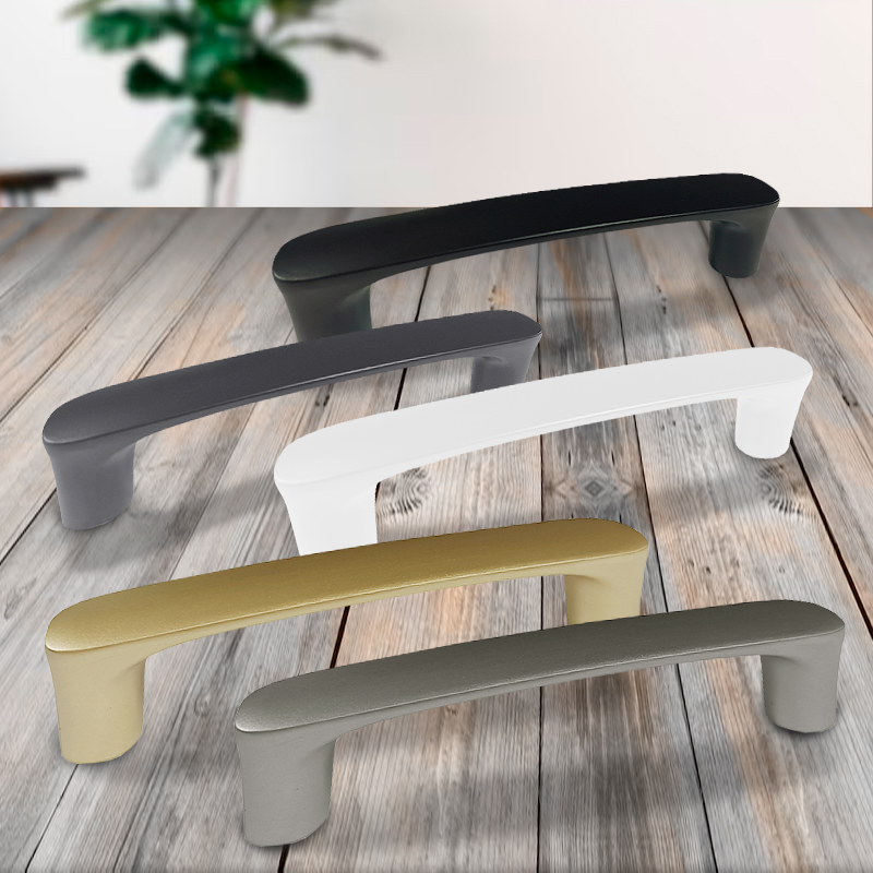 Ручка-скоба мебельная Trodos "2063" 96мм сплав ЦАМ 125гр, белый матовый, хедер