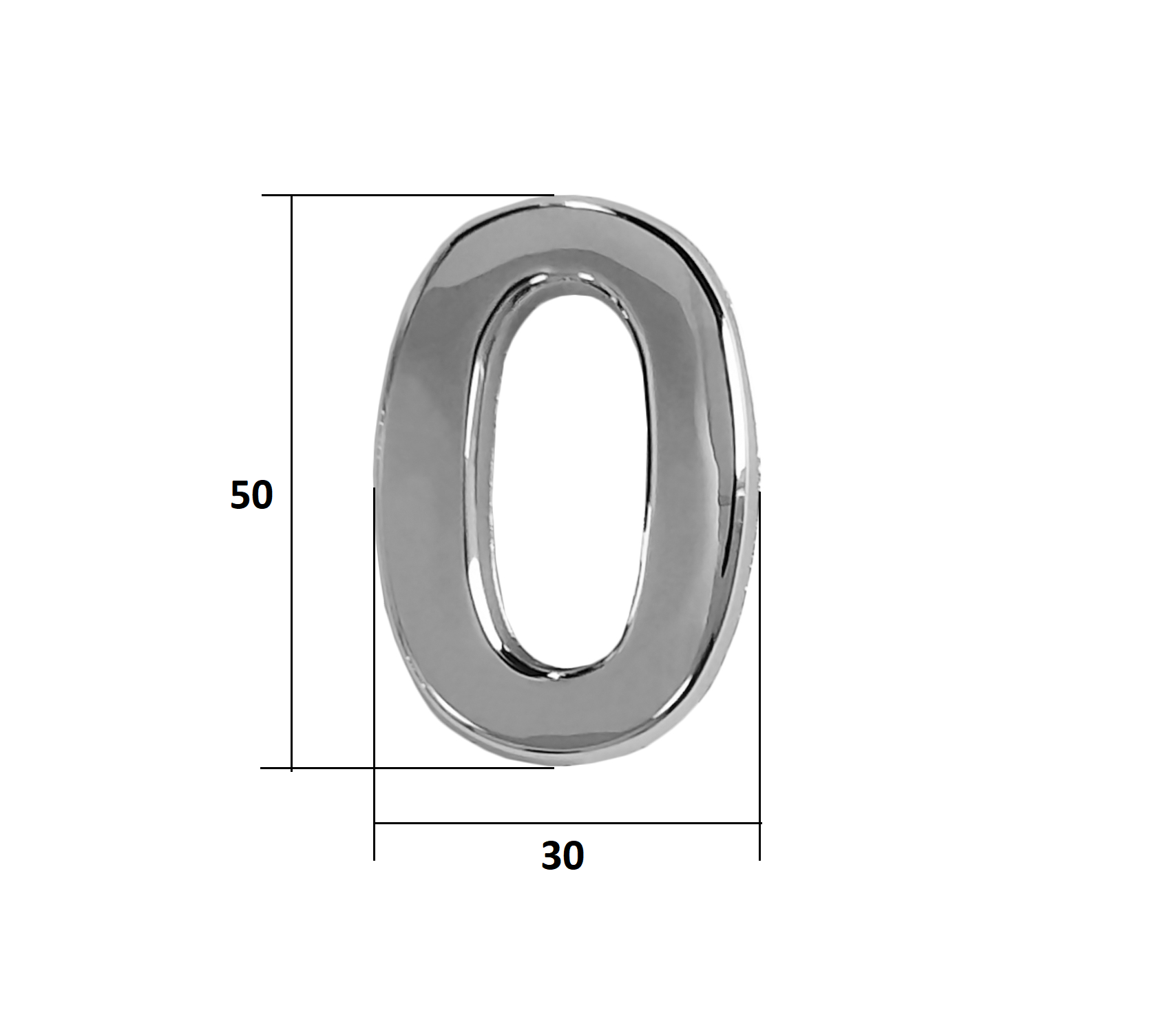 Цифра дверная Trodos "0" классика, хром