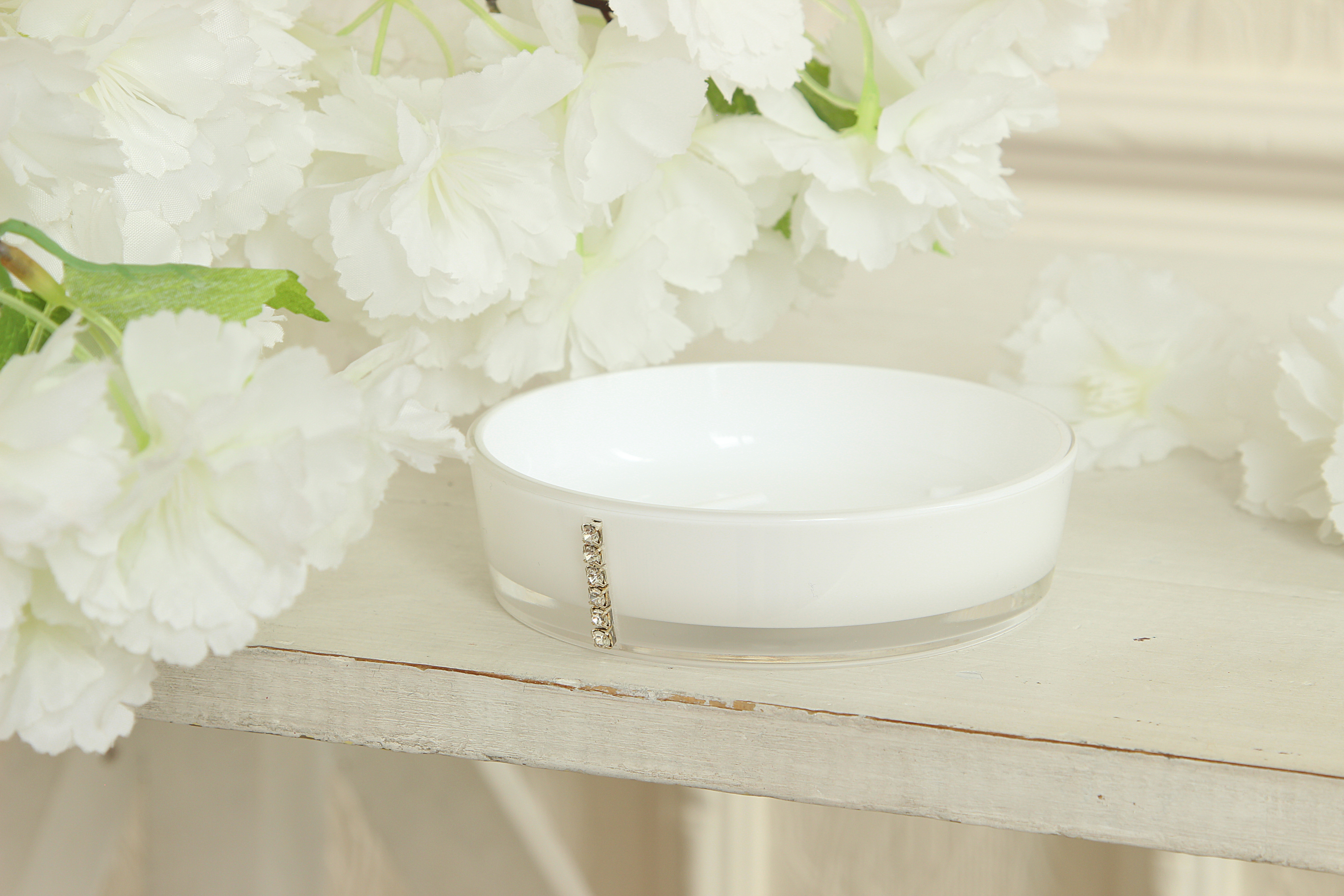 Мыльница Delphinium коллекция "White cristal", пластик