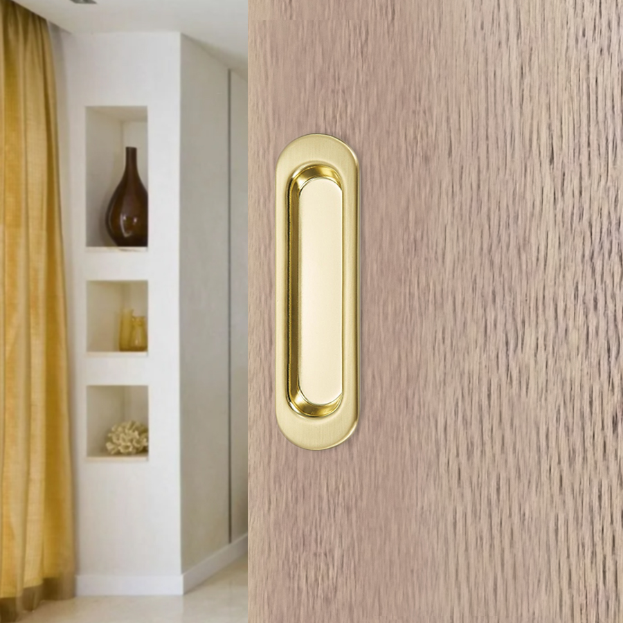 Ручка для раздвижных дверей овал, золото