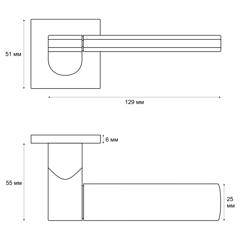Ручка раздельная Trodos 572-03 slim BL черный