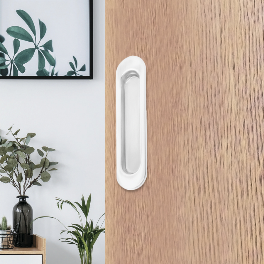 Ручка для раздвижных дверей овал, белый