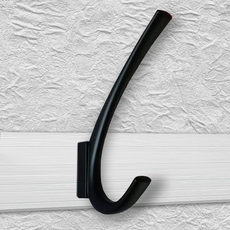 Крючок мебельный Trodos "1642" 2-рожковый, сплав ЦАМ, черный 