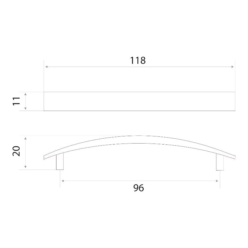Ручка-скоба мебельная Trodos "ZY-9В" 96мм сплав ЦАМ 22гр, золото
