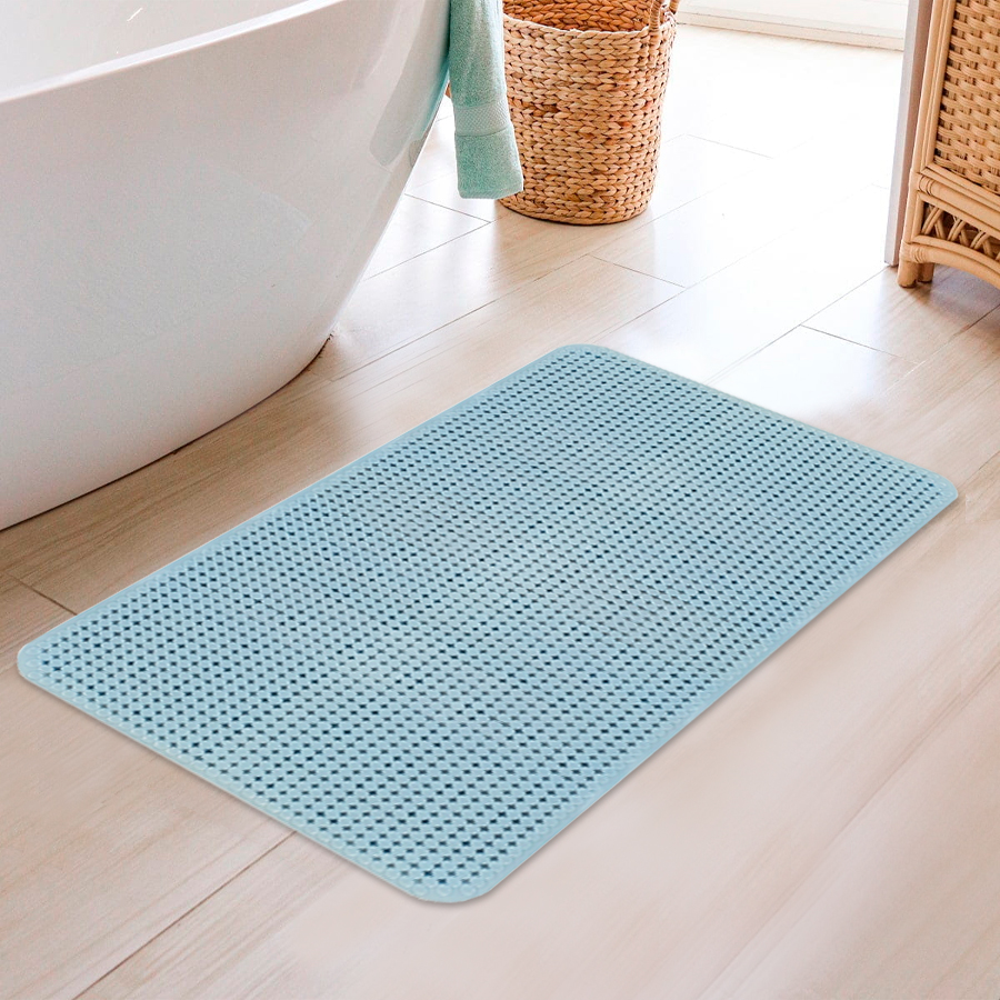 Ковер антискользящий Delphinium коллекция "7135" 71х35 см, голубой