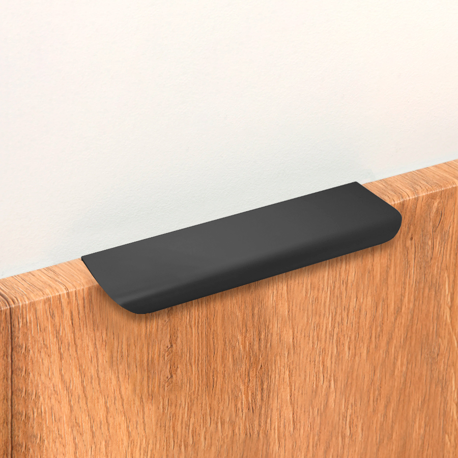 Ручка торцевая мебельная Trodos "10289" 128мм алюминий, черный