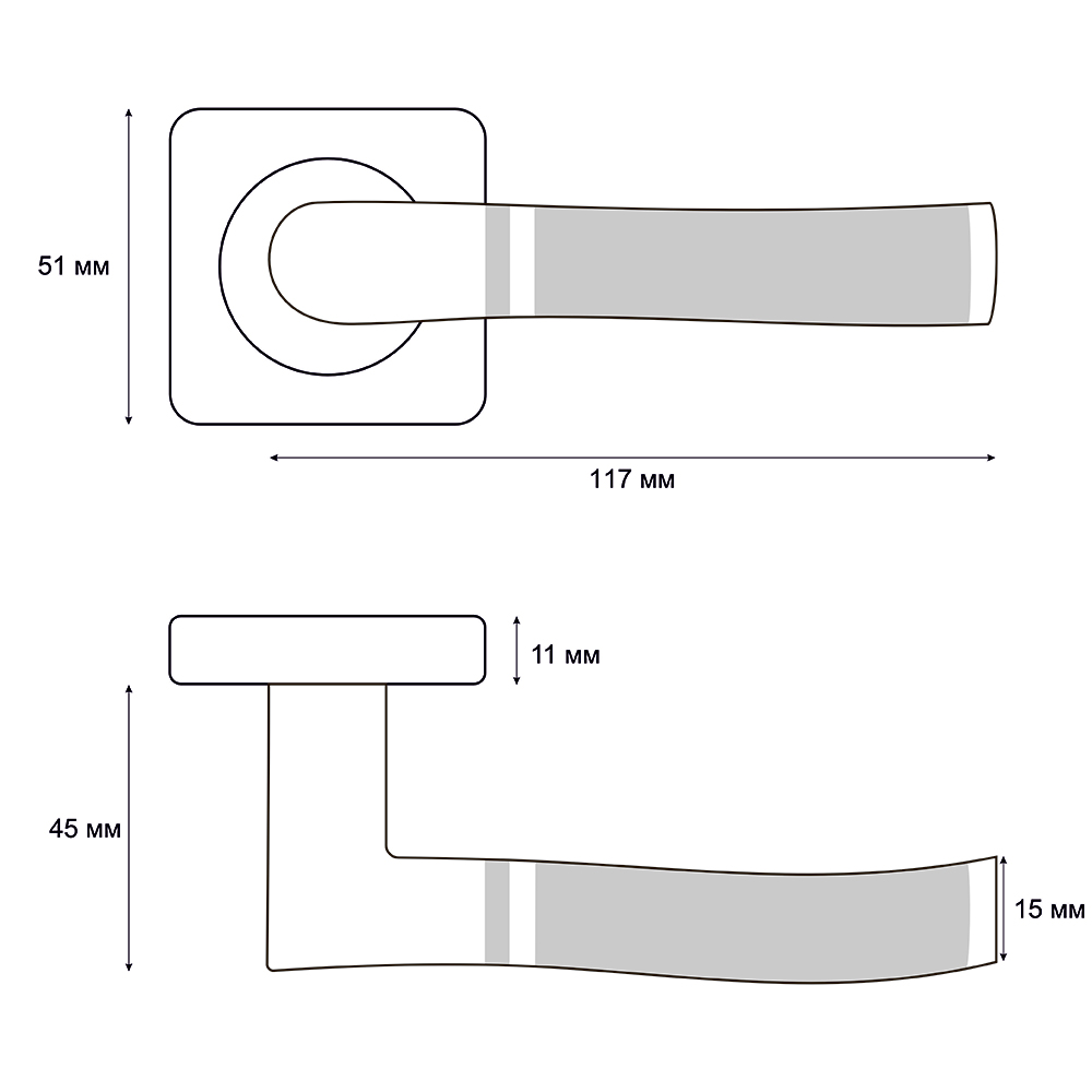 Ручка раздельная Trodos 77-02 SN/CP никель/хром