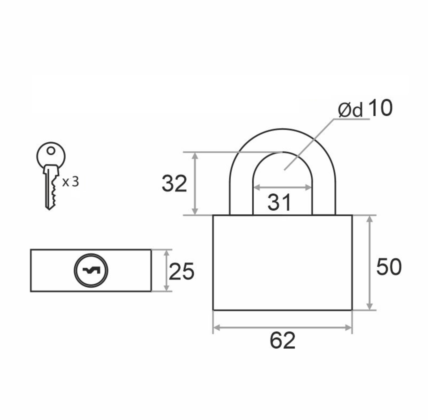 Замок навесной Trodos ВС-HG36-63 чугун