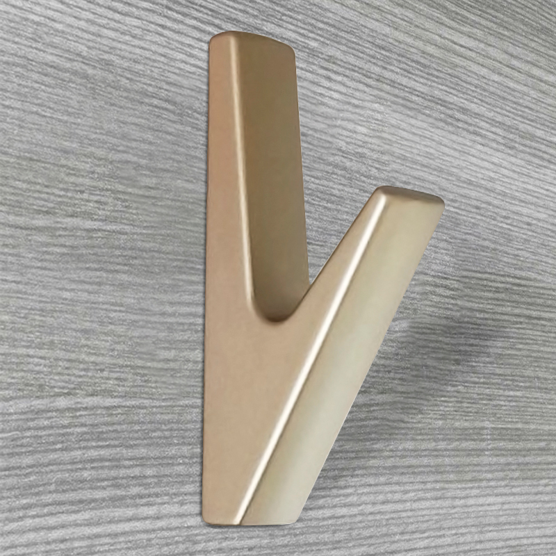 Крючок мебельный Trodos "1641" 1-рожковый, сплав ЦАМ, сатиновое золото матовый, хедер