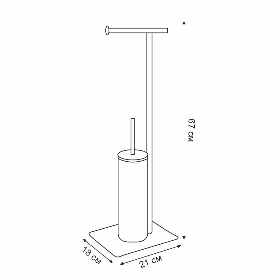 Ерш напольный-стойка с держателем для туалетной бумаги Zenfort "0955", черный матовый