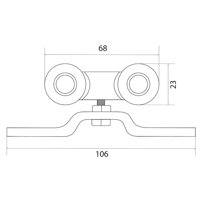 Комплект роликов для раздвижных дверей Trodos QD-018 с фиксатором верхн/накл
