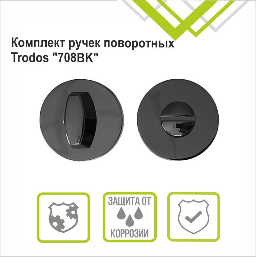 Ручка поворотная Trodos "BK" серия 06 slim, черный никель