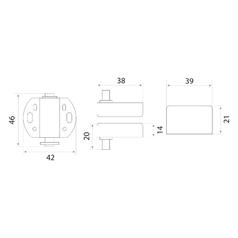 Магнит для одной стеклянной двери, золото