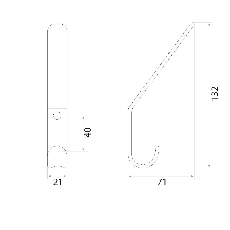 Крючок мебельный Trodos "ZY-3006L" 2-рожковый, сталь, никель