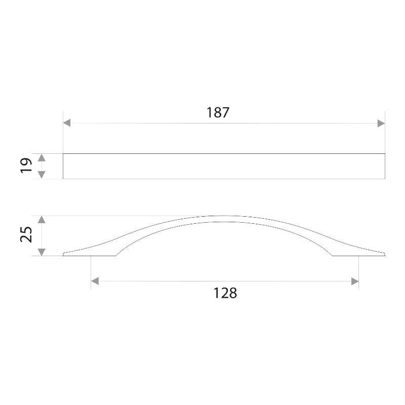Ручка-скоба мебельная Trodos "ZY-98" 128мм алюминий 44гр, хром матовый, хедер
