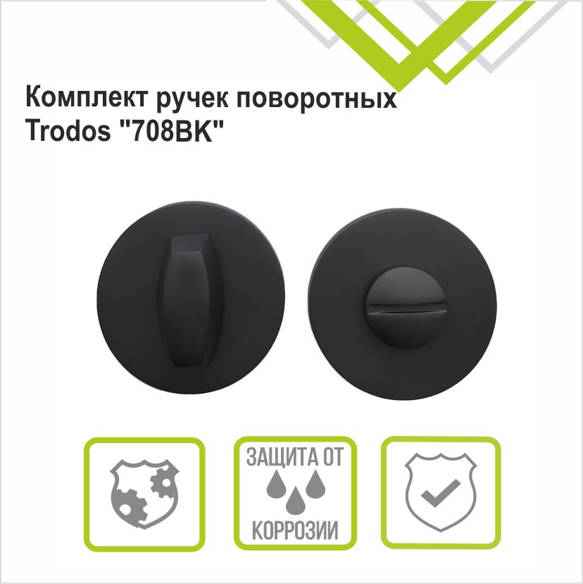 Ручка поворотная Trodos "BK" серия 06 slim, черный