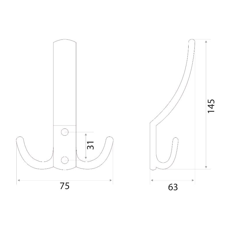 Крючок мебельный Trodos "ZY-201A" 3-рожковый, сплав ЦАМ, бронза