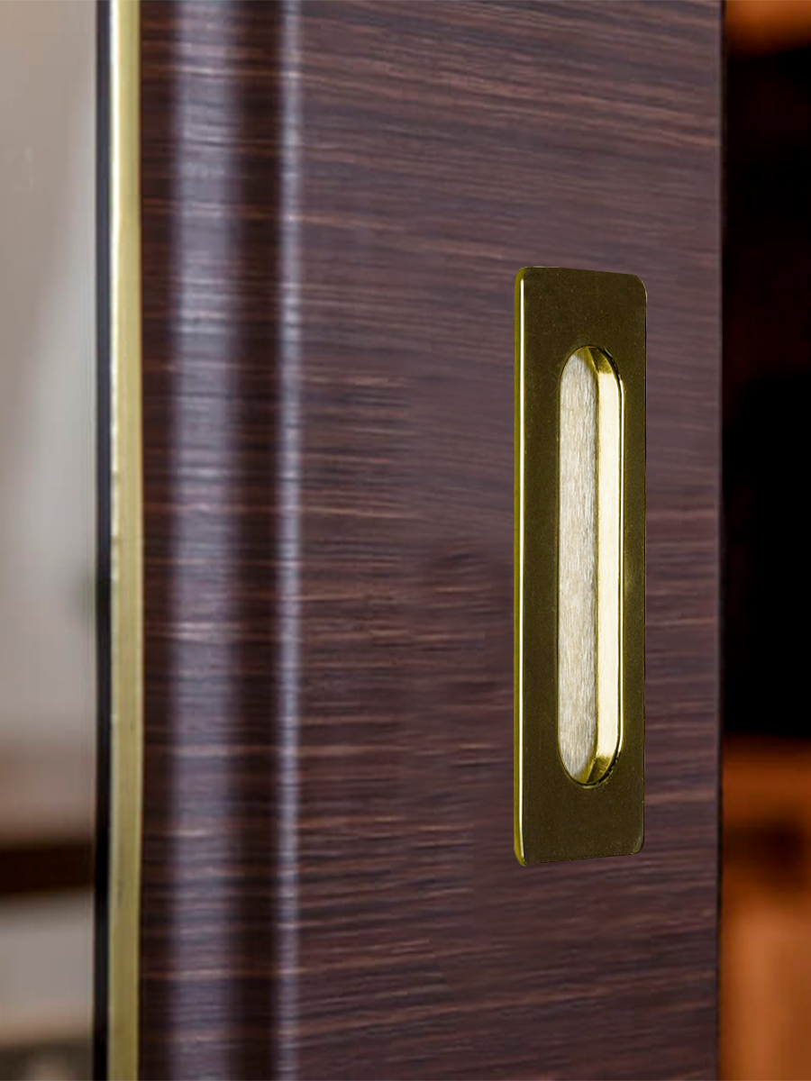 Ручка врезная мебельная Trodos "ZY-1240" 96мм сплав ЦАМ, золото