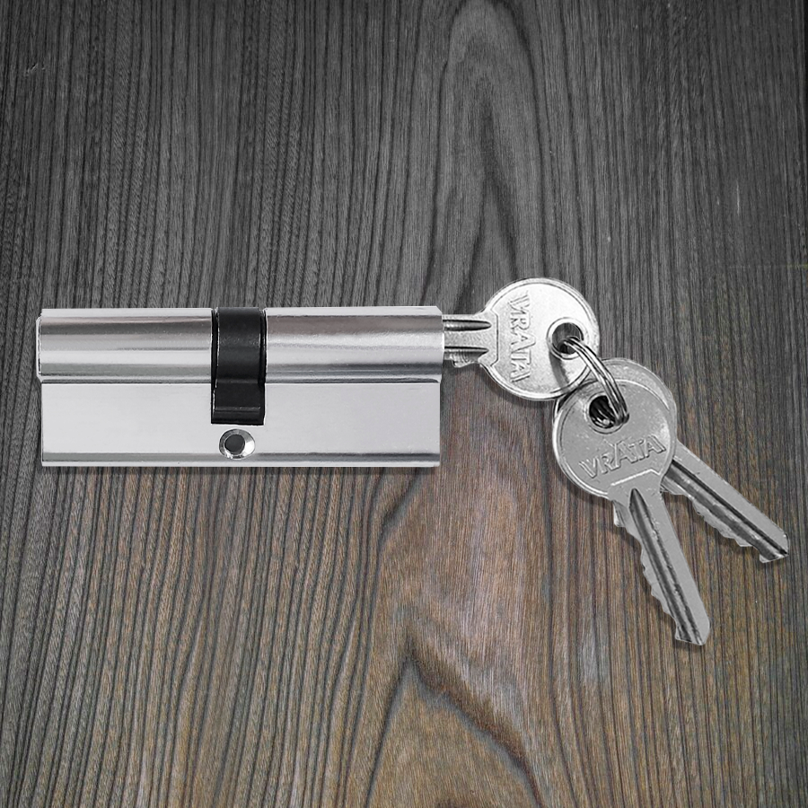 Механизм цилиндровый Vrata ЦМ 70(35/35) алюминий 3 ключа, хром