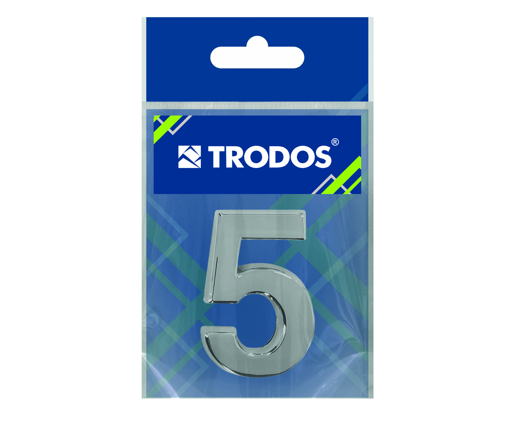 Цифра дверная Trodos "5" классика, хром