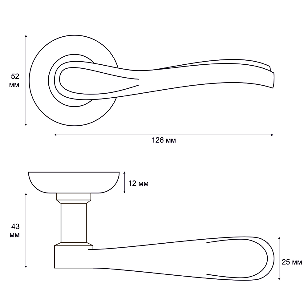 Ручка раздельная Trodos 59-08 SN/CP никель/хром