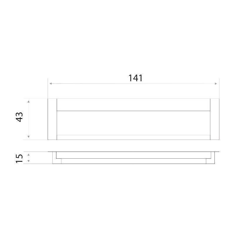 Ручка врезная мебельная Trodos "ZY-108" 128мм алюминий, хром/хром матовый