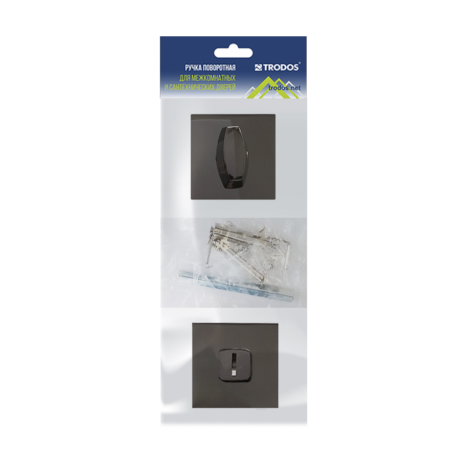 Ручка поворотная Trodos "ВК" серия 03 slim, черный никель