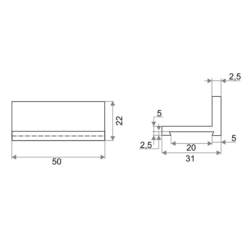 Крепеж настенный для направляющей (1шт)