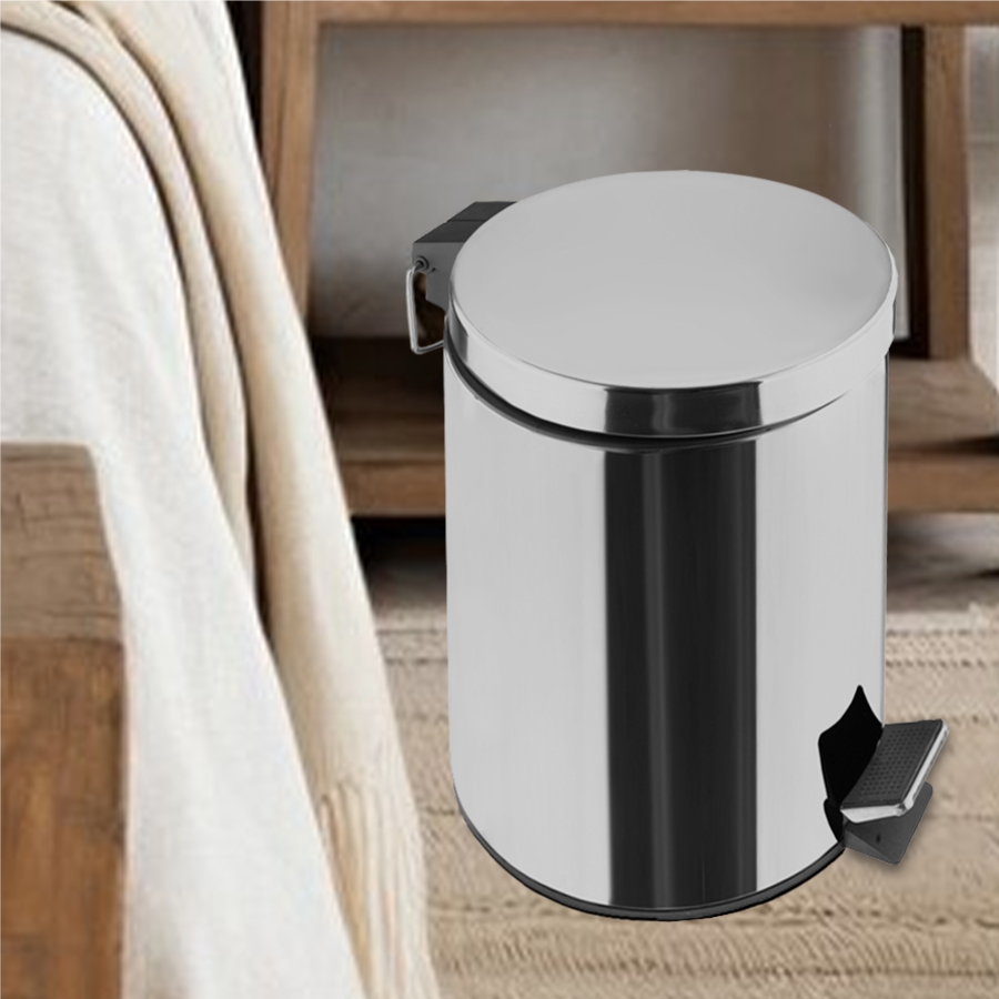 Ведро для мусора Delphinium "Н102" 5л, хром