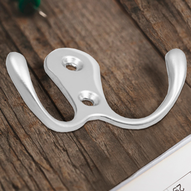 Крючок мебельный Trodos "ZY-110А" 2-рожковый, сплав ЦАМ, хром