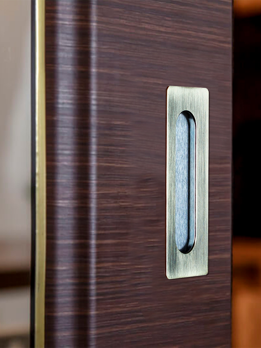 Ручка врезная мебельная Trodos "ZY-1240" 96мм сплав ЦАМ, бронза