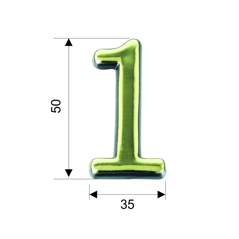 Цифра дверная Trodos "1" золото