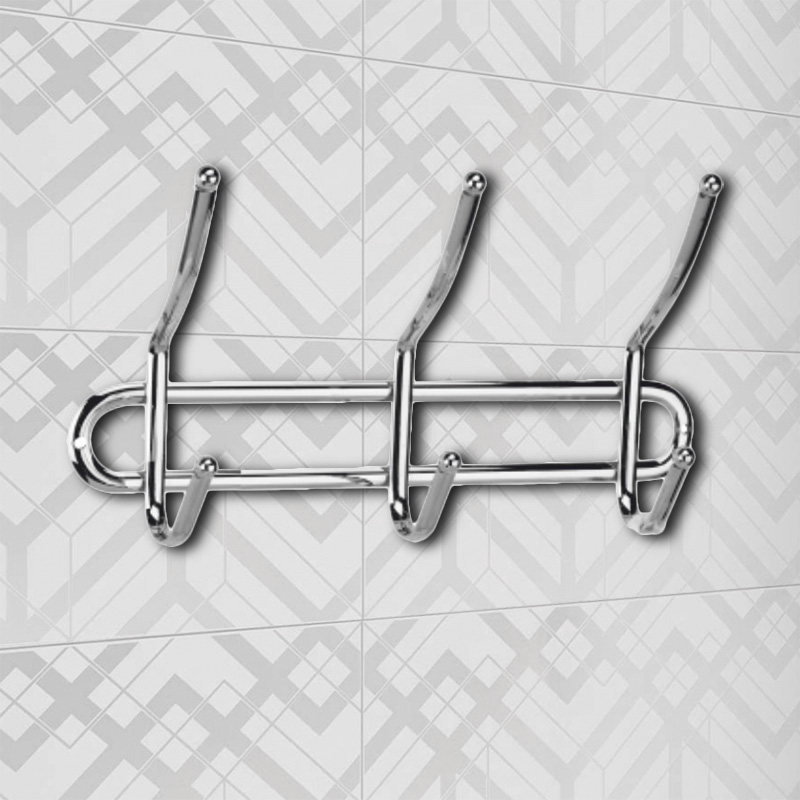 Крючок на планке Delphinium тройной "АЕ-490", хром