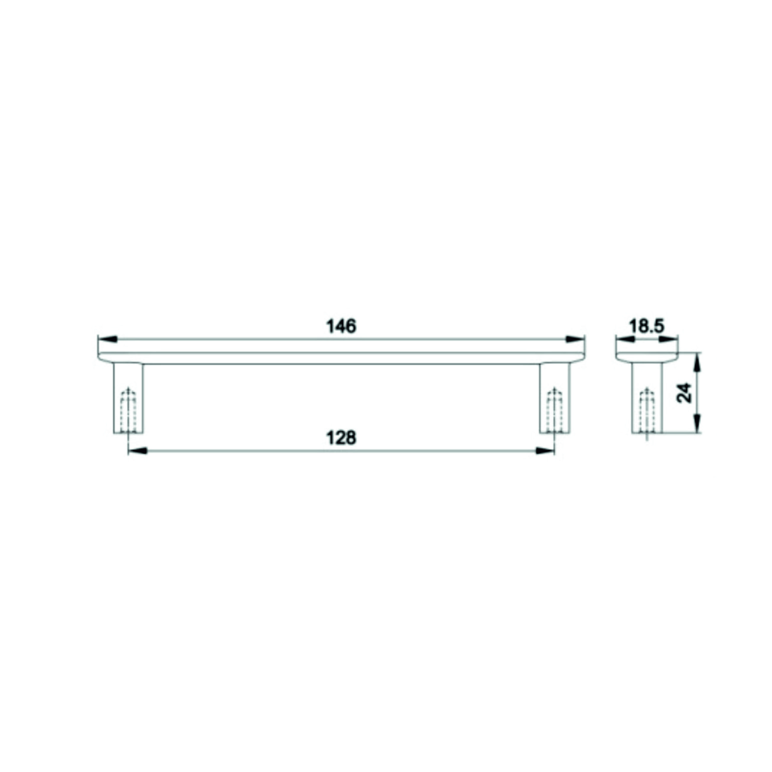 Ручка-скоба мебельная Trodos "DMZ-22650" 128мм сплав ЦАМ 65гр, белый матовый