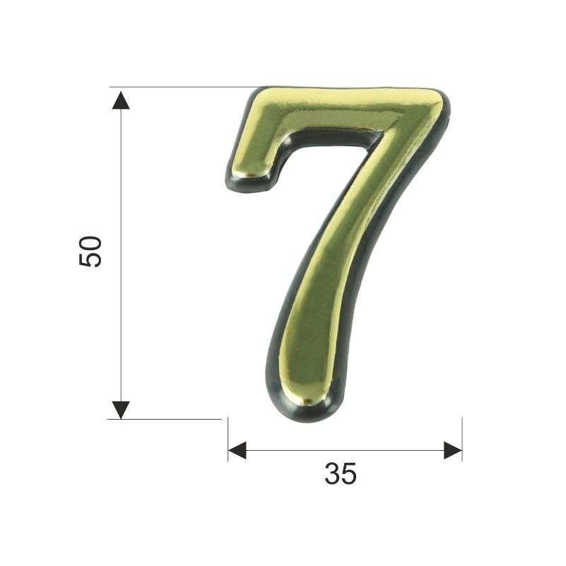 Цифра дверная Trodos "7" золото