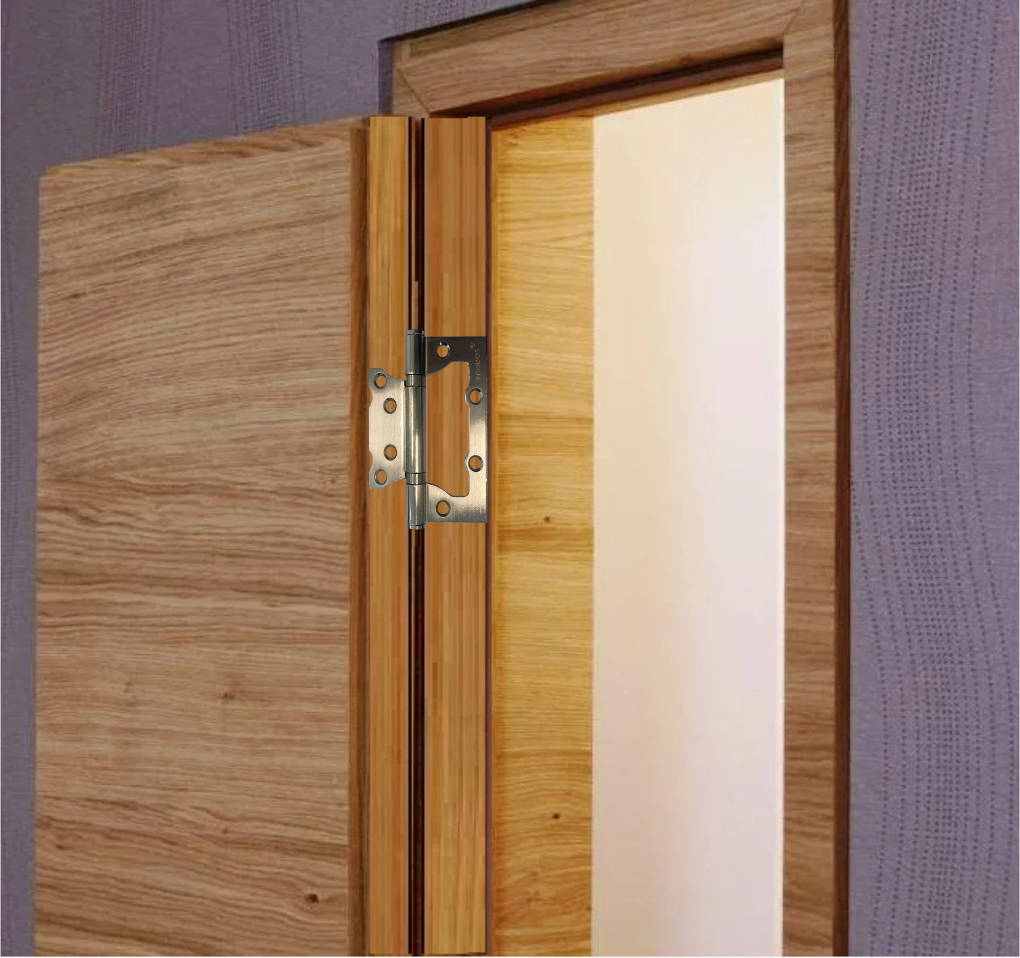 Петля накладная Trodos 100х75х2,5 SN без врезки, никель, флоупак