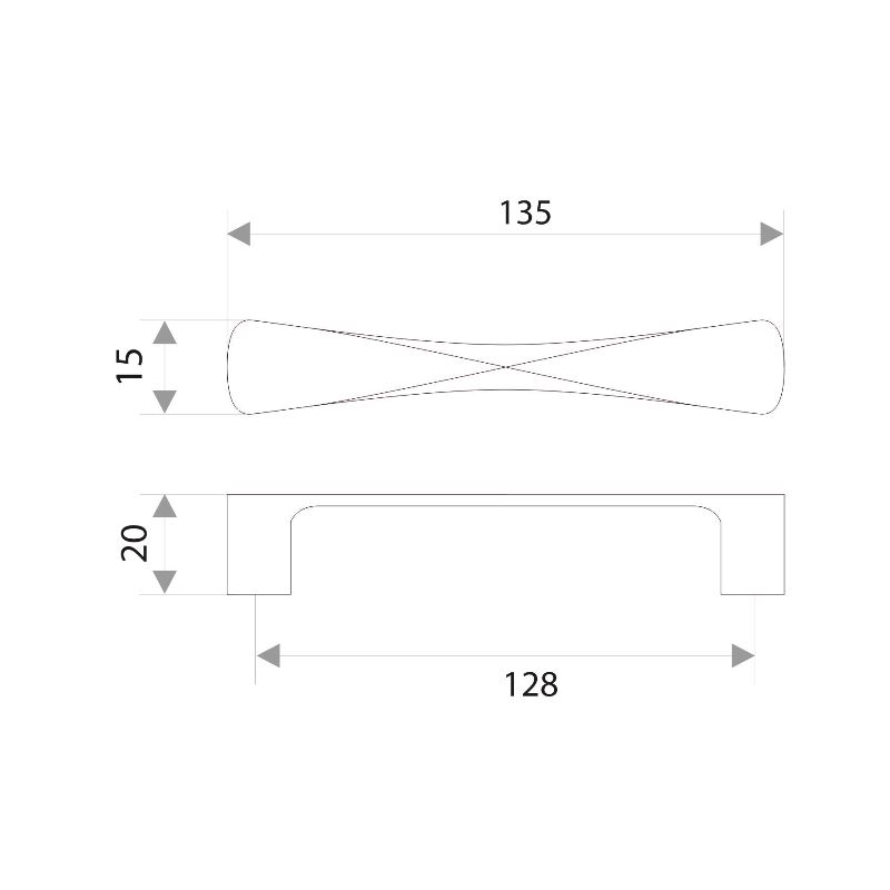 Ручка-скоба мебельная Trodos "ZY-871" 128мм сплав ЦАМ 60гр, хром