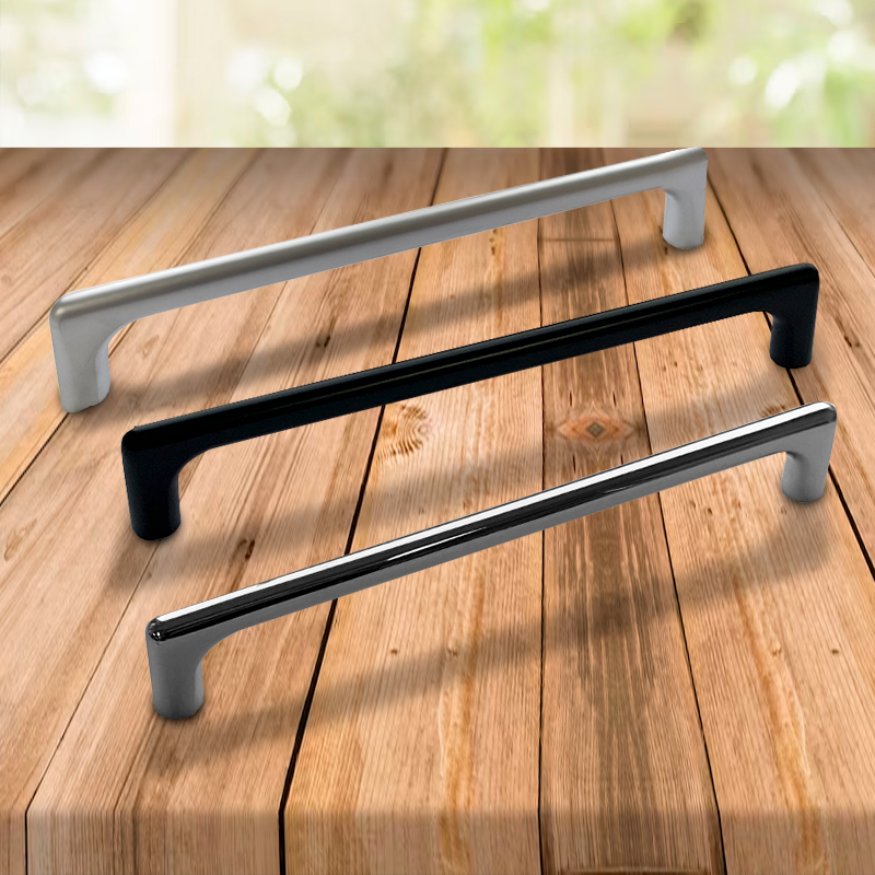 Ручка-скоба мебельная Trodos "8018" 160мм сплав ЦАМ 94гр, черный, хедер