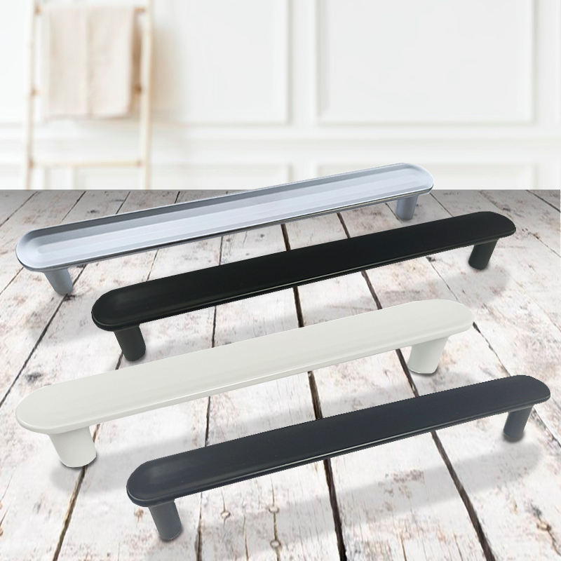 Ручка-скоба мебельная Trodos "DMZ-22650" 128мм сплав ЦАМ 65гр, белый матовый