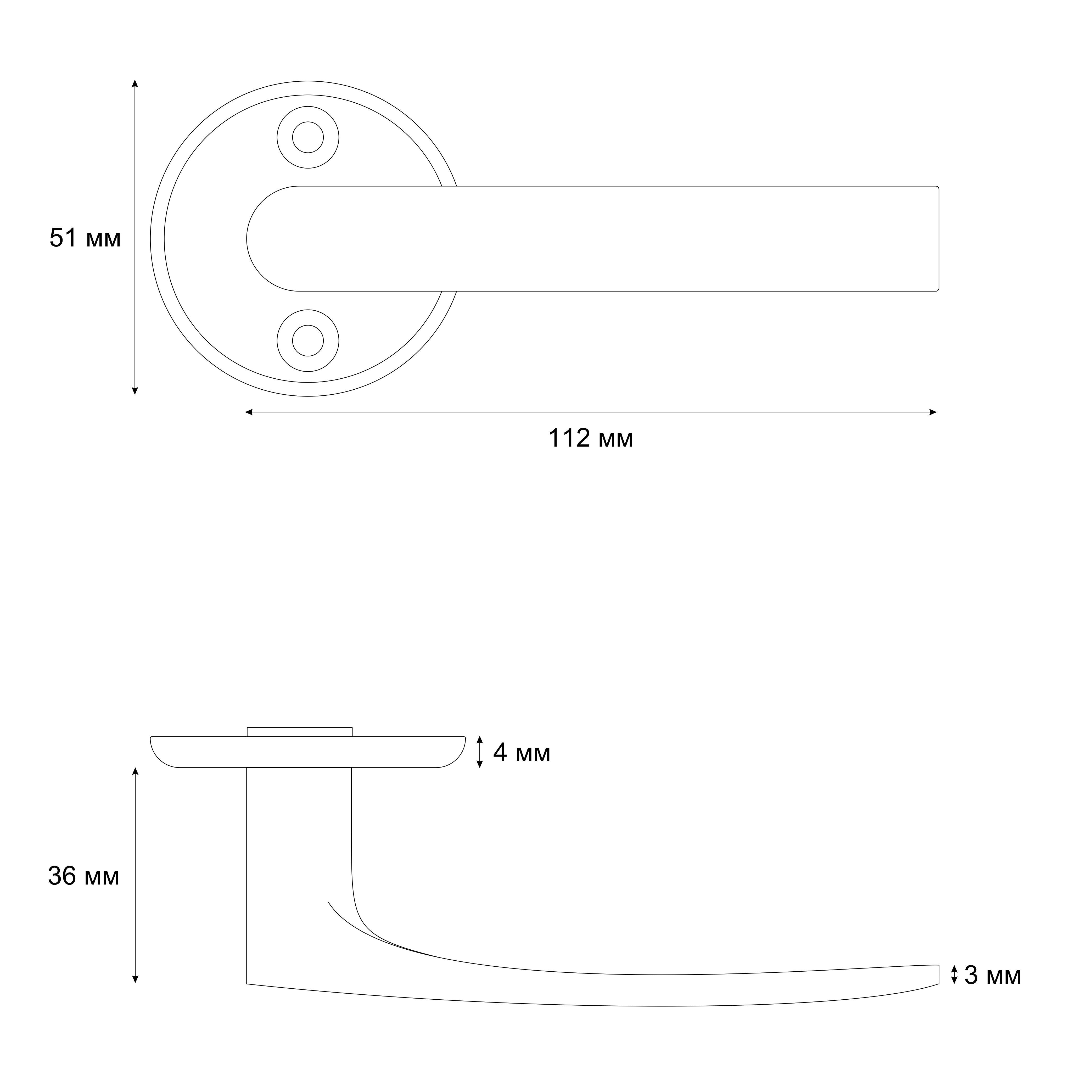 Ручка для финских дверей H-0661 CP хром, хедер