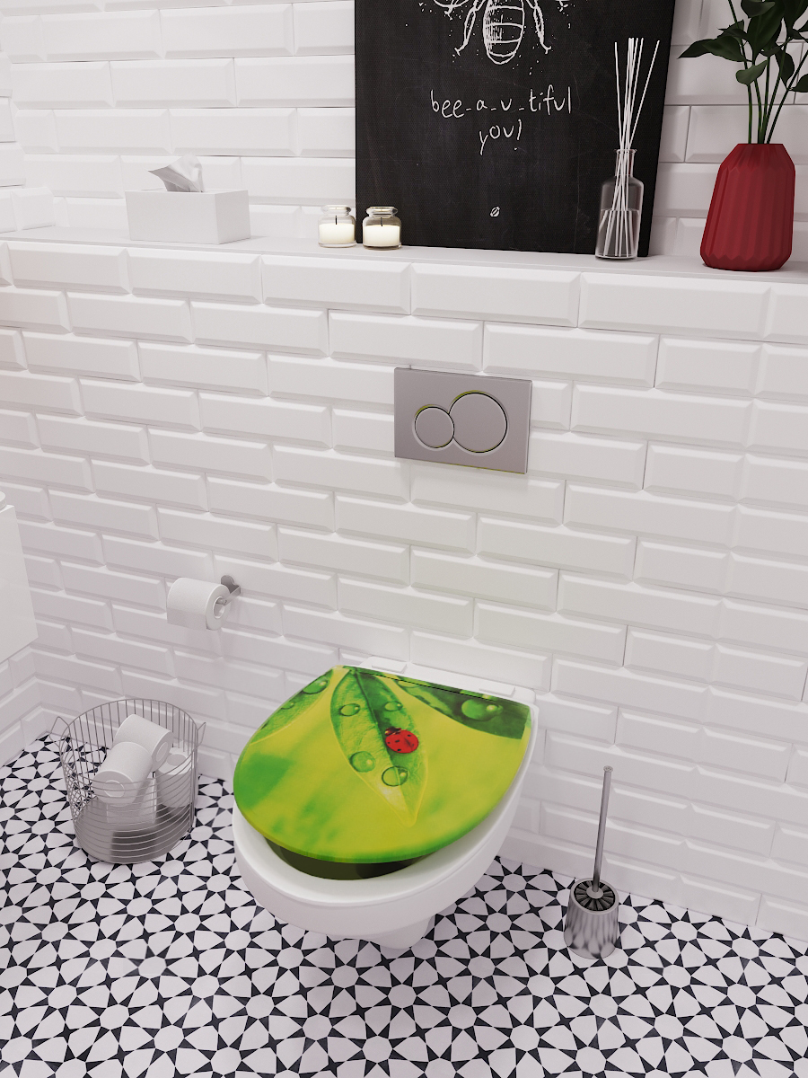 Сиденье для унитаза Delphinium  "Божья коровка", белый