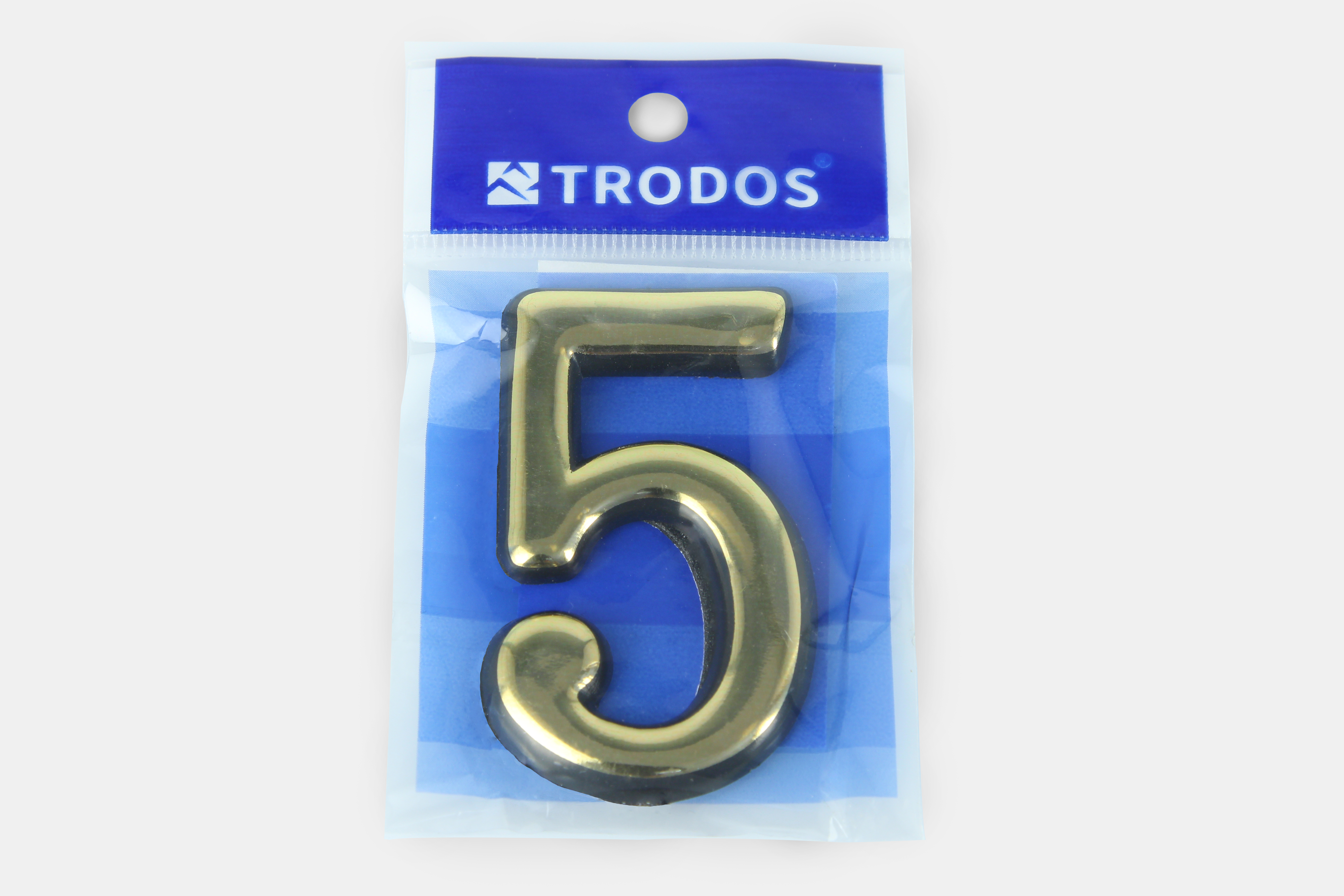 Цифра дверная Trodos "5" золото