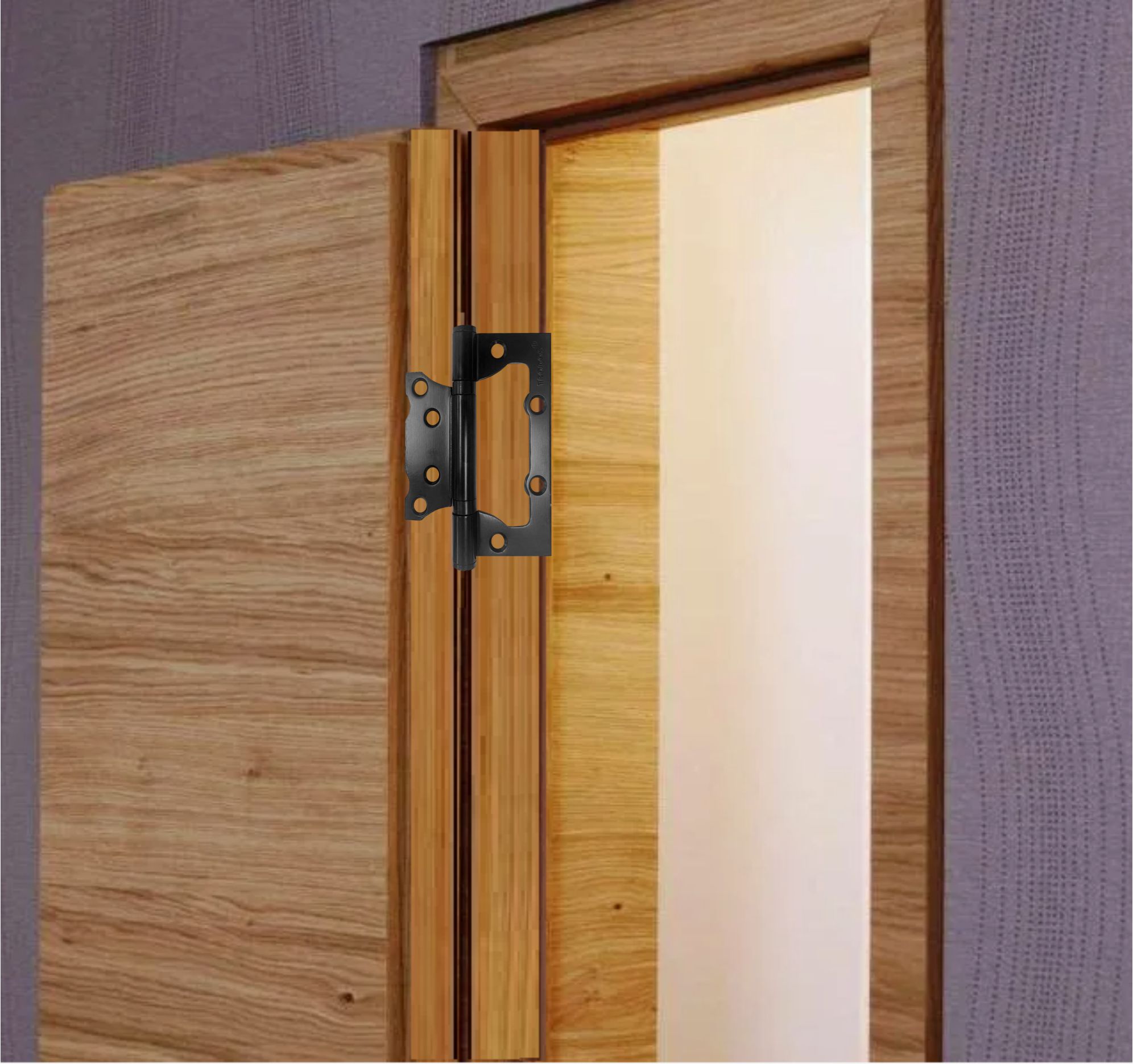 Петля накладная Trodos 100х75х2,5 BL без врезки, черный, флоупак