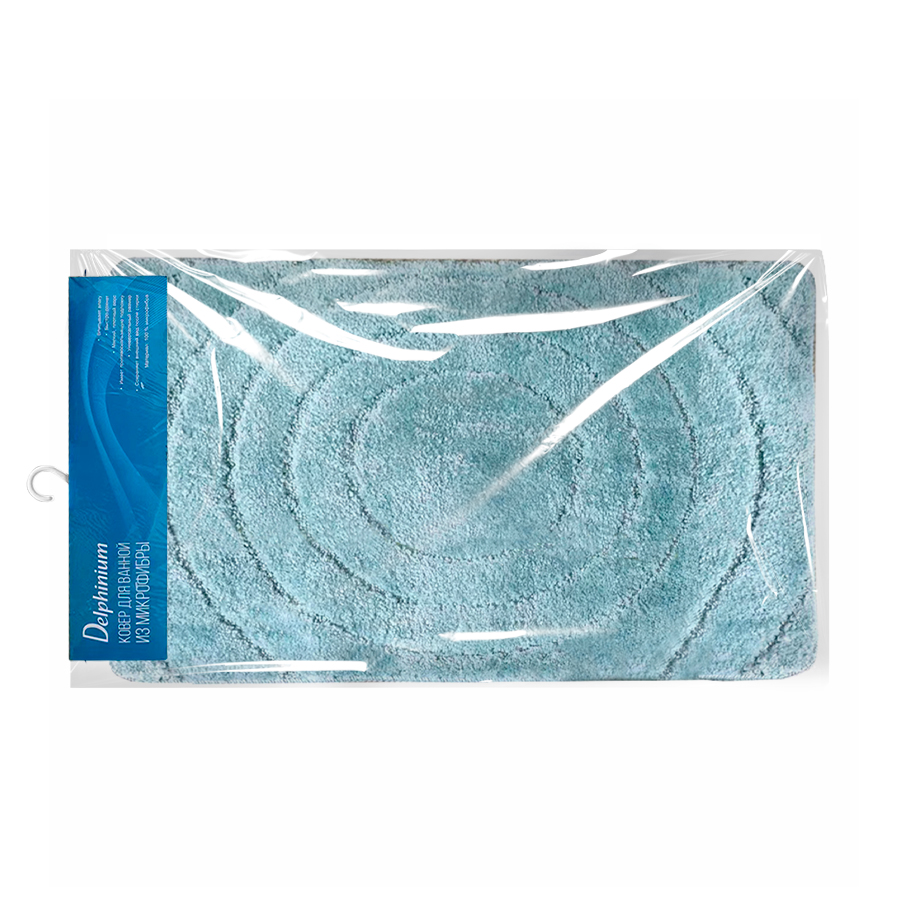 Ковер Delphinium коллекция "Вираж" микрофибра 50х80см, голубой