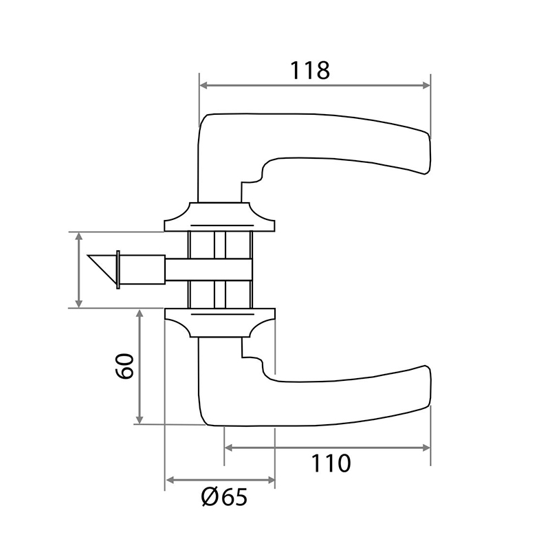 Ручка-защелка Trodos ЗВ6-01 золото