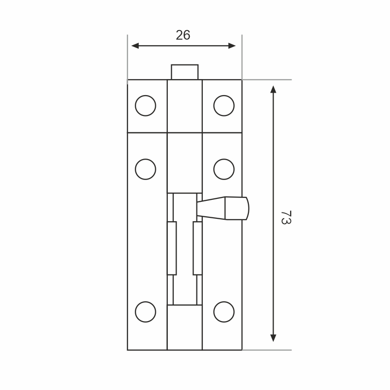 Шпингалет Trodos ZY-710/L70 WW белый