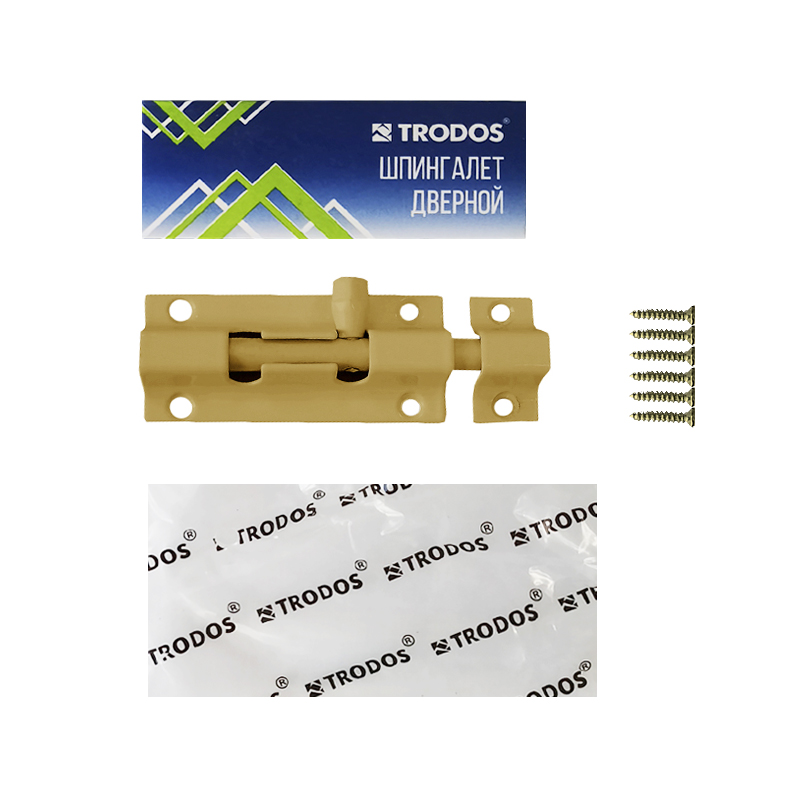 Шпингалет Trodos ZY-710/L80 GA сатиновое золото матовый
