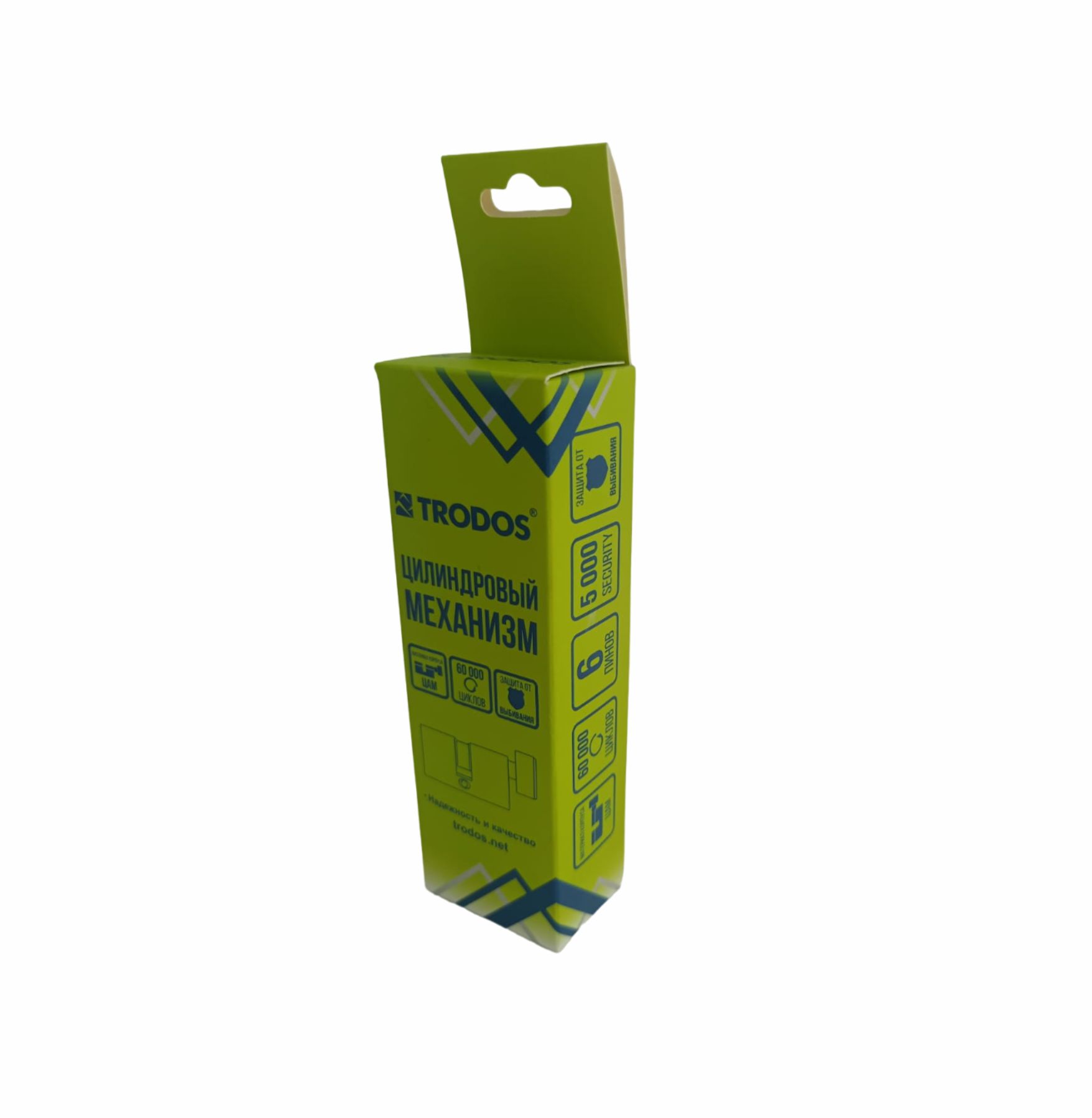 Механизм цилиндровый Trodos ЦМВП 90(45/45) сплав ЦАМ 5 ключей, золото