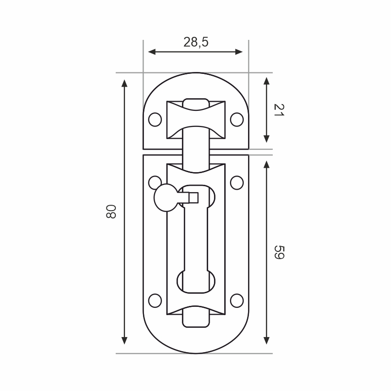 Шпингалет Trodos ZY-113/L80 SN никель